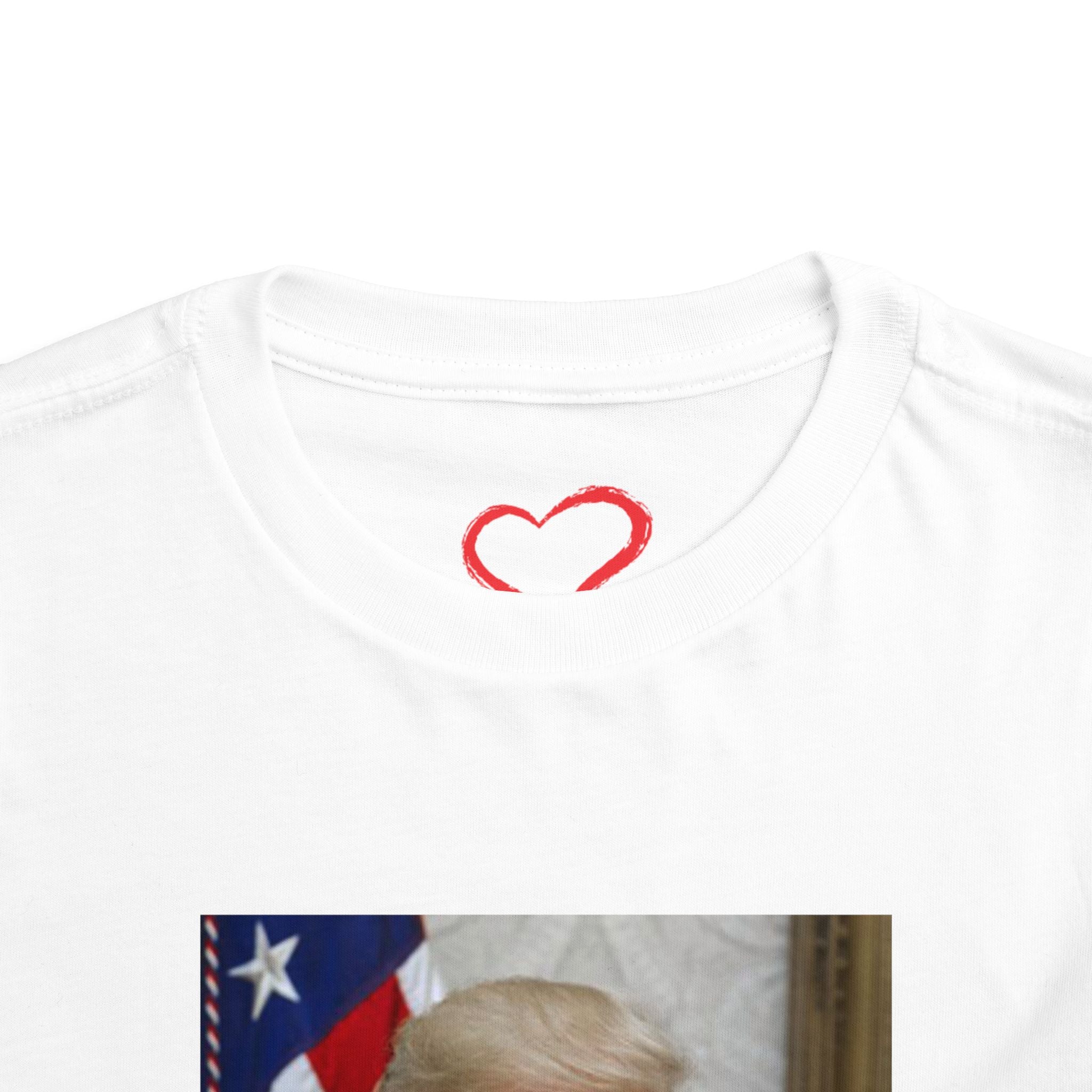 Toddler Tee with Patriotic Portrait & Flag Graphic