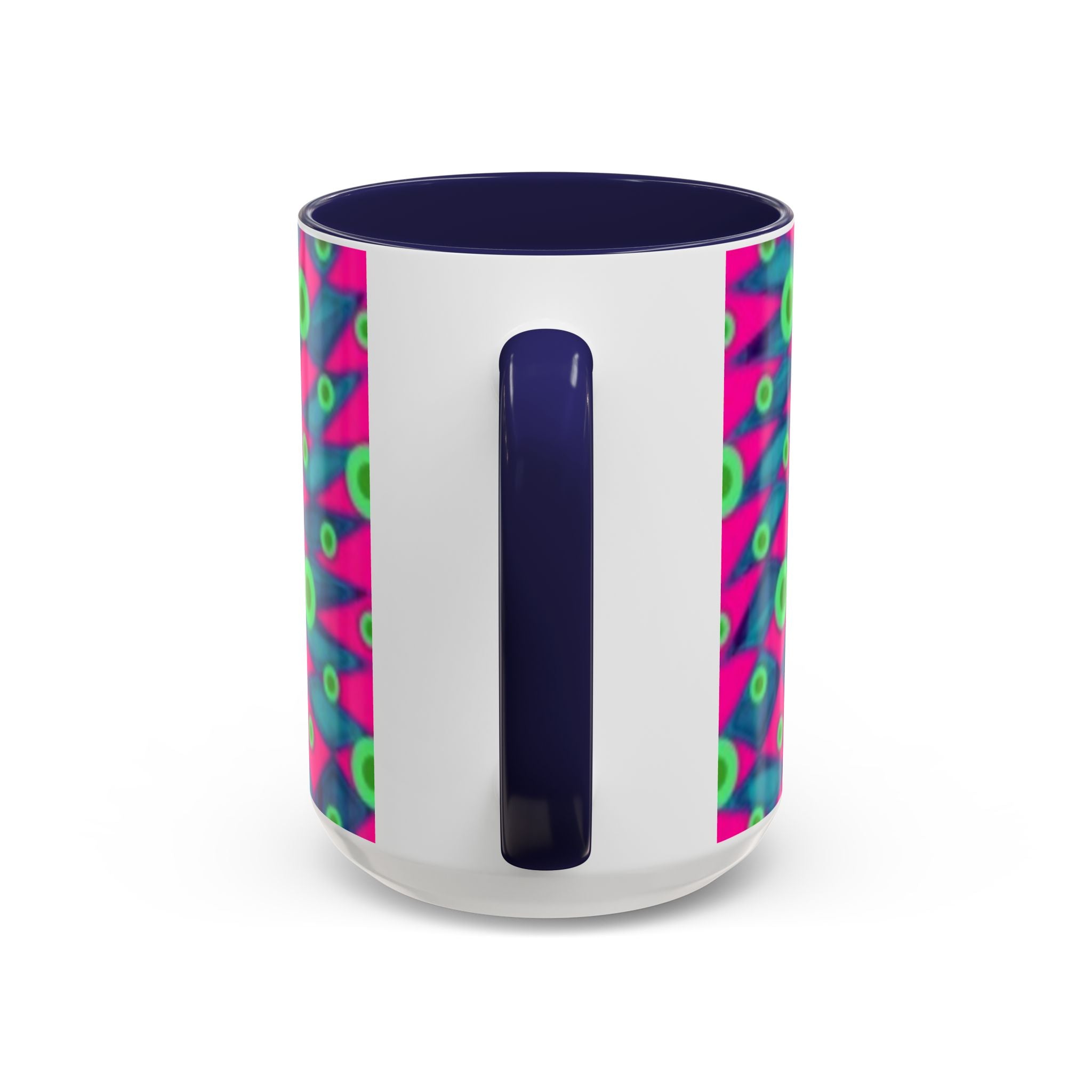 Abstract Neon Pattern Coffee Mug — Vibrant Retro Geometric Accent Mug (11/15oz)