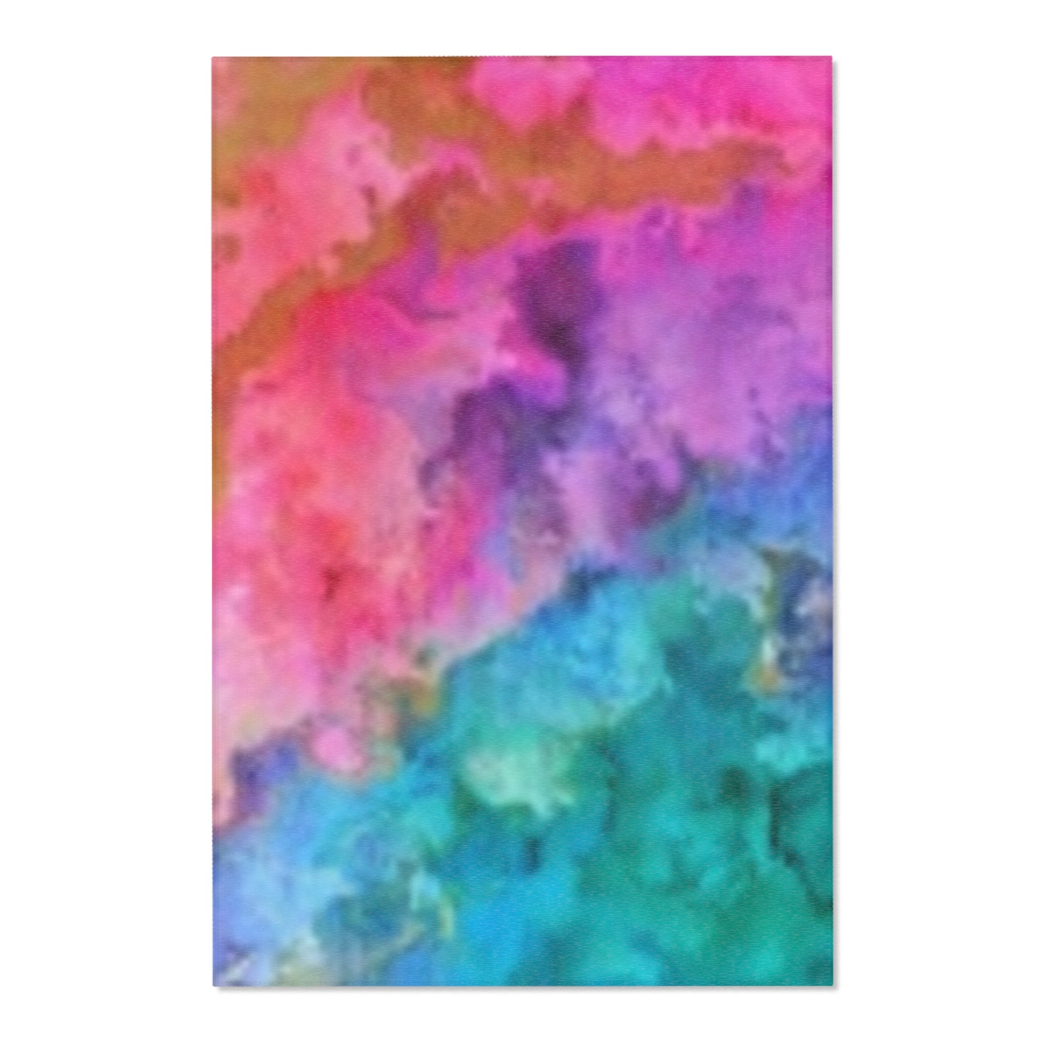 Tapis éclatant à l'aquarelle — Tapis de sol abstrait coloré bleu rose vert