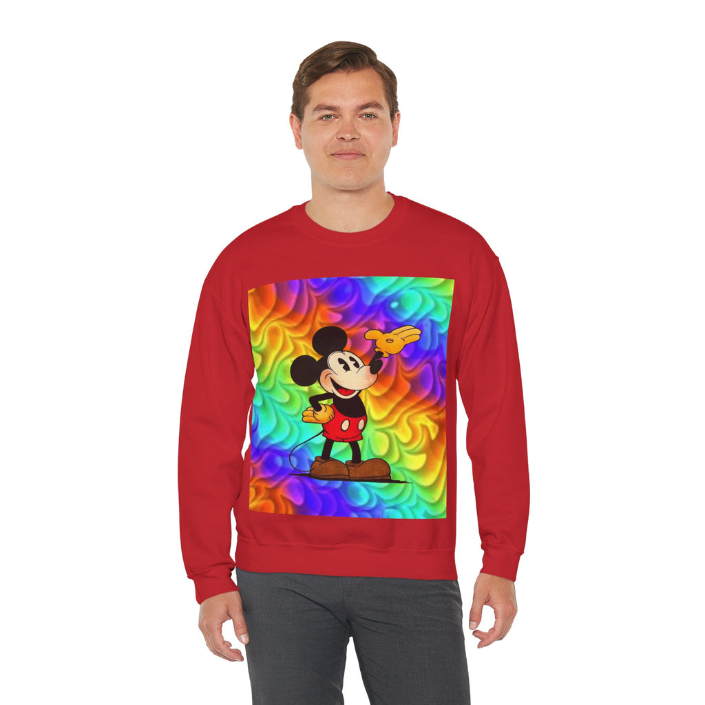 Mickey Mouse Rainbow Colors Unisex Heavy Blend Crewneck Sweatshirt