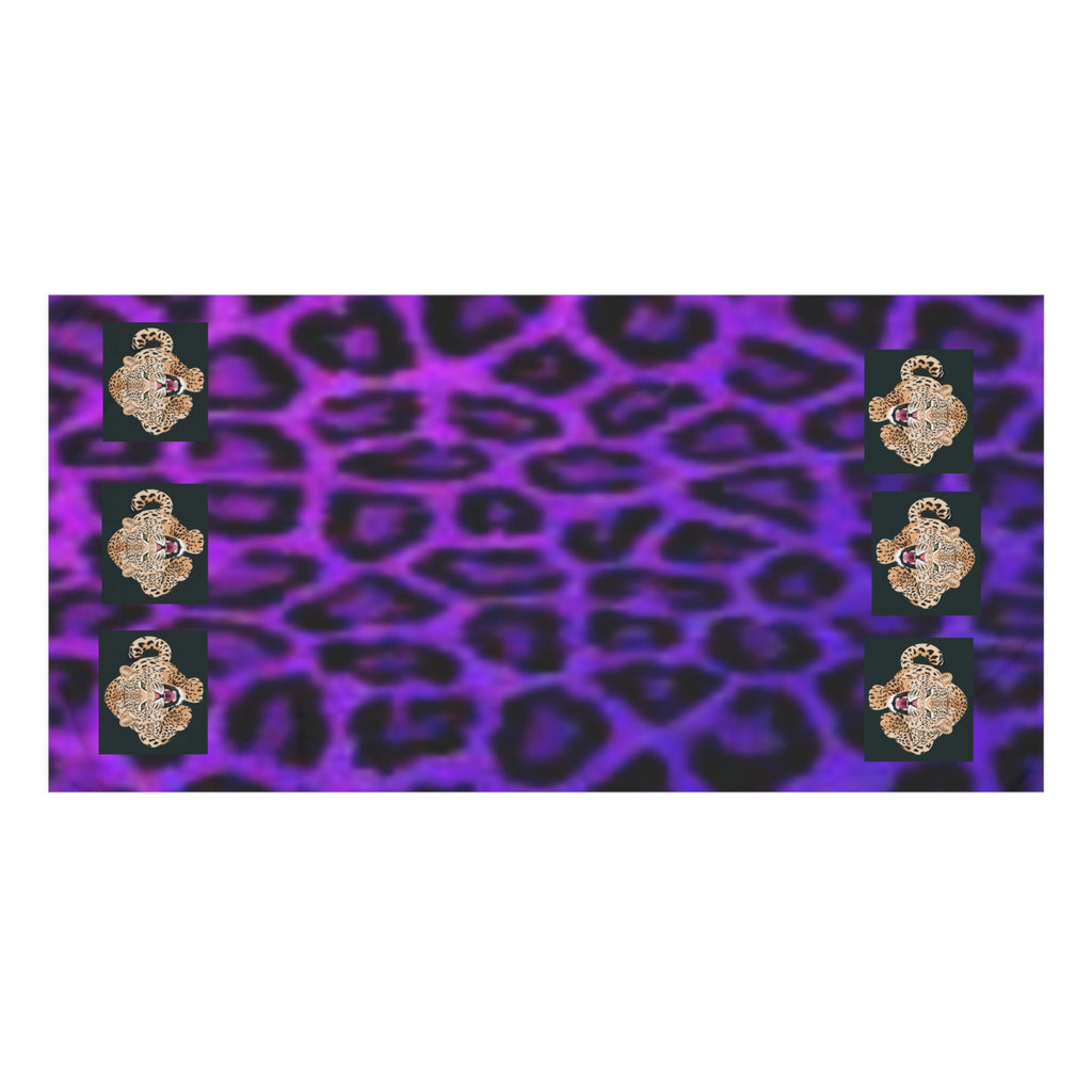 Cheetah Purple Animal Print Mink-Cotton Towel Fabulous Gift!
