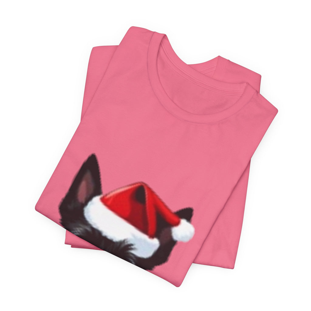 Scottish Terrier Christmas Tee — Cute Scottie Dog Wearing Santa Hat