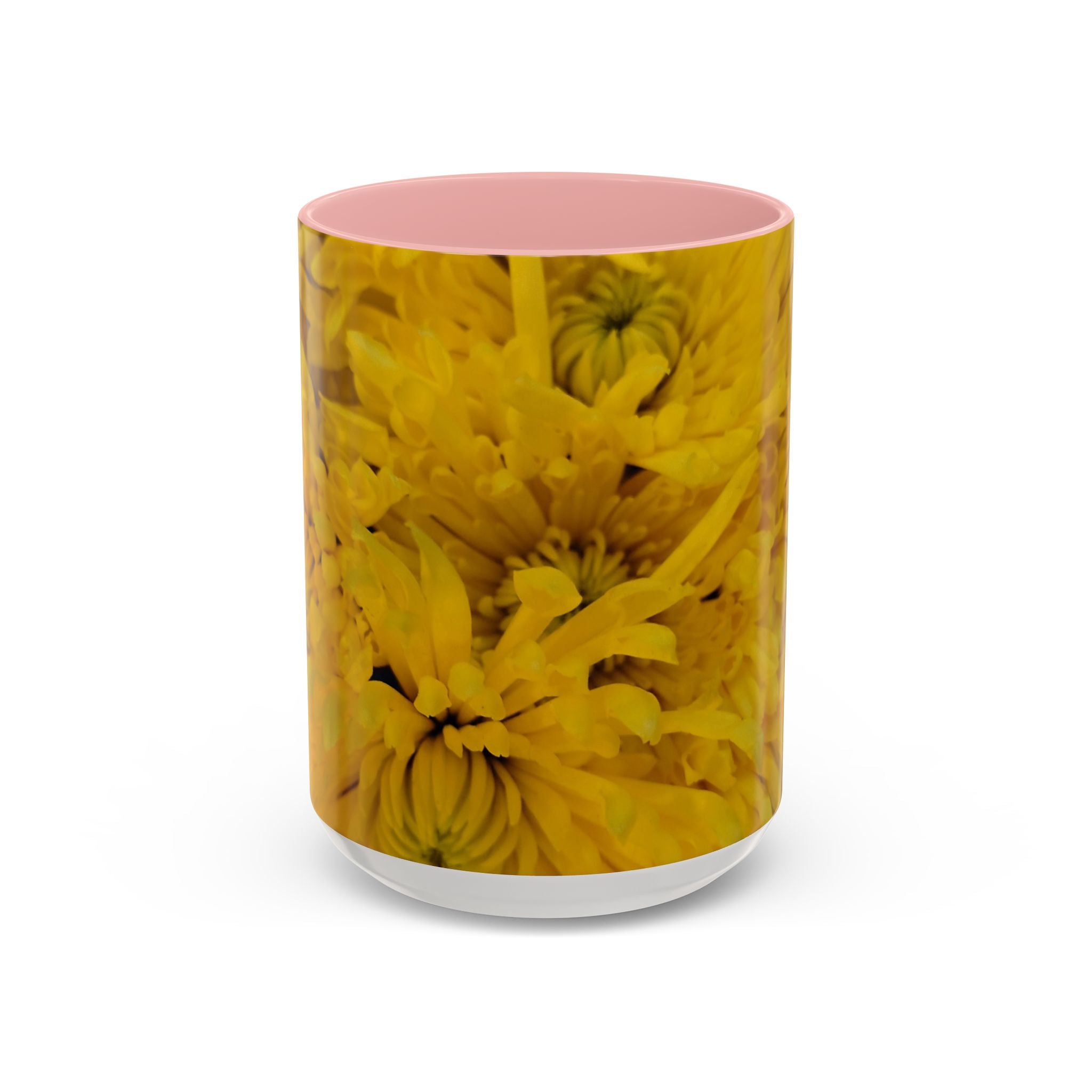 Mug à café motif chrysanthème jaune — Tasse à thé florale 11/15oz