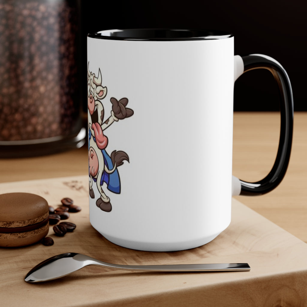 Funny Cow Beer Accent Mug — Pink Interior Coffee Cup for Farm, Brewery & Party Gifts