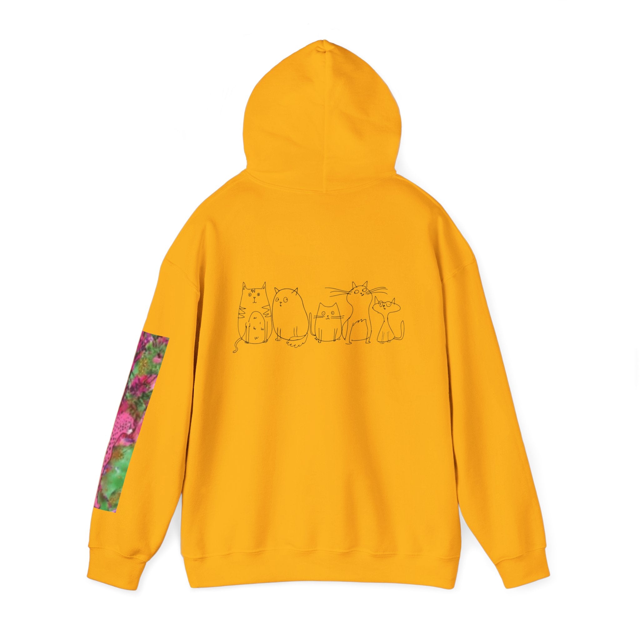 Cat Crew Hoodie — Colorful Curious Cats Graphic Sweatshirt
