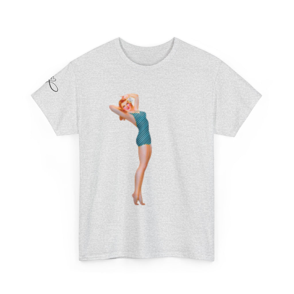 Pinup Girl Graphic T-shirt & Fast Car — Retro 1950s Bathing Beauty T-Shirt