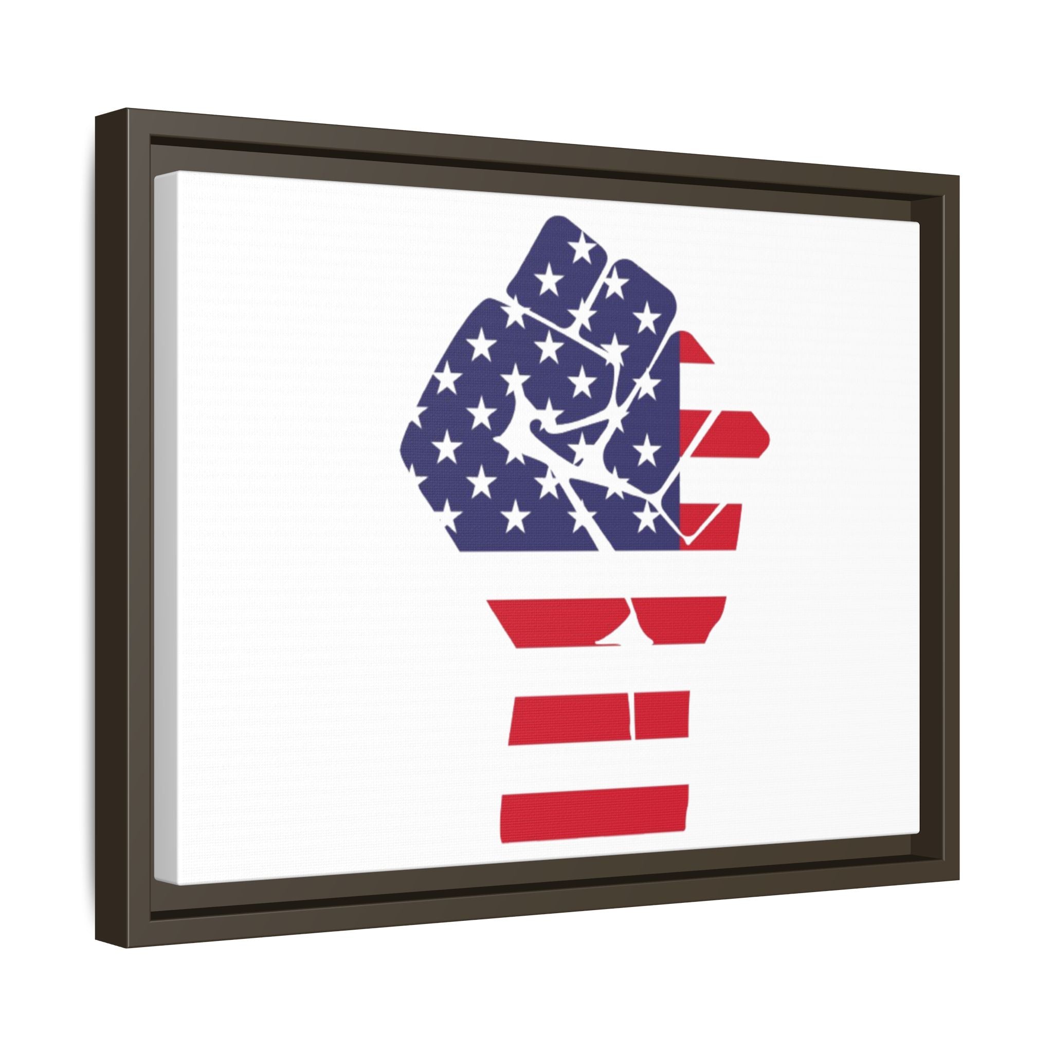 Framed Canvas Print – American Flag Fist Wall Art