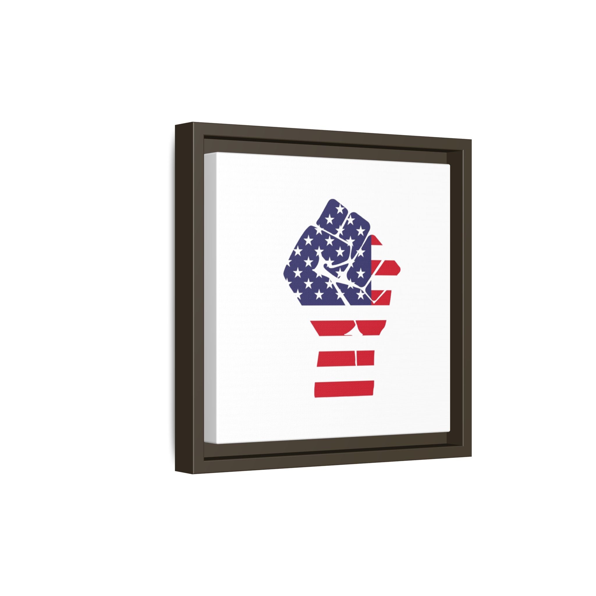 Framed Canvas Print – American Flag Fist Wall Art