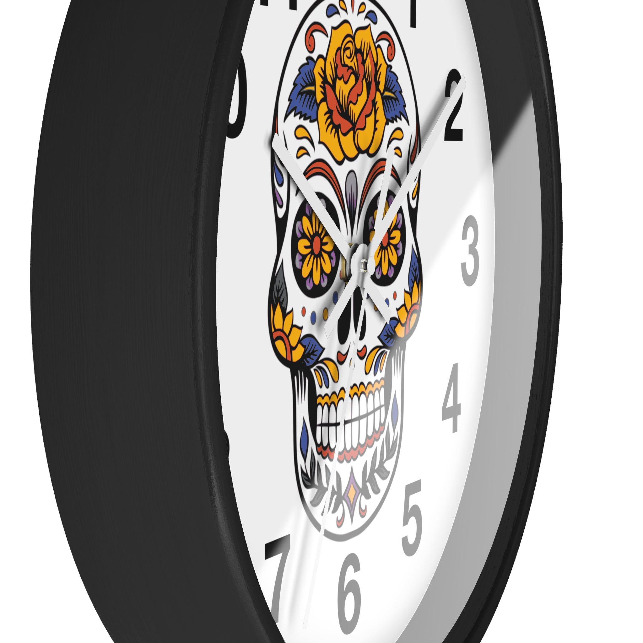 Sugar Skull Wall Clock — Colorful Day of the Dead Decorative Clock