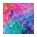 Vibrant Watercolor Marble Tablecloth – Rainbow Abstract Dining Decor