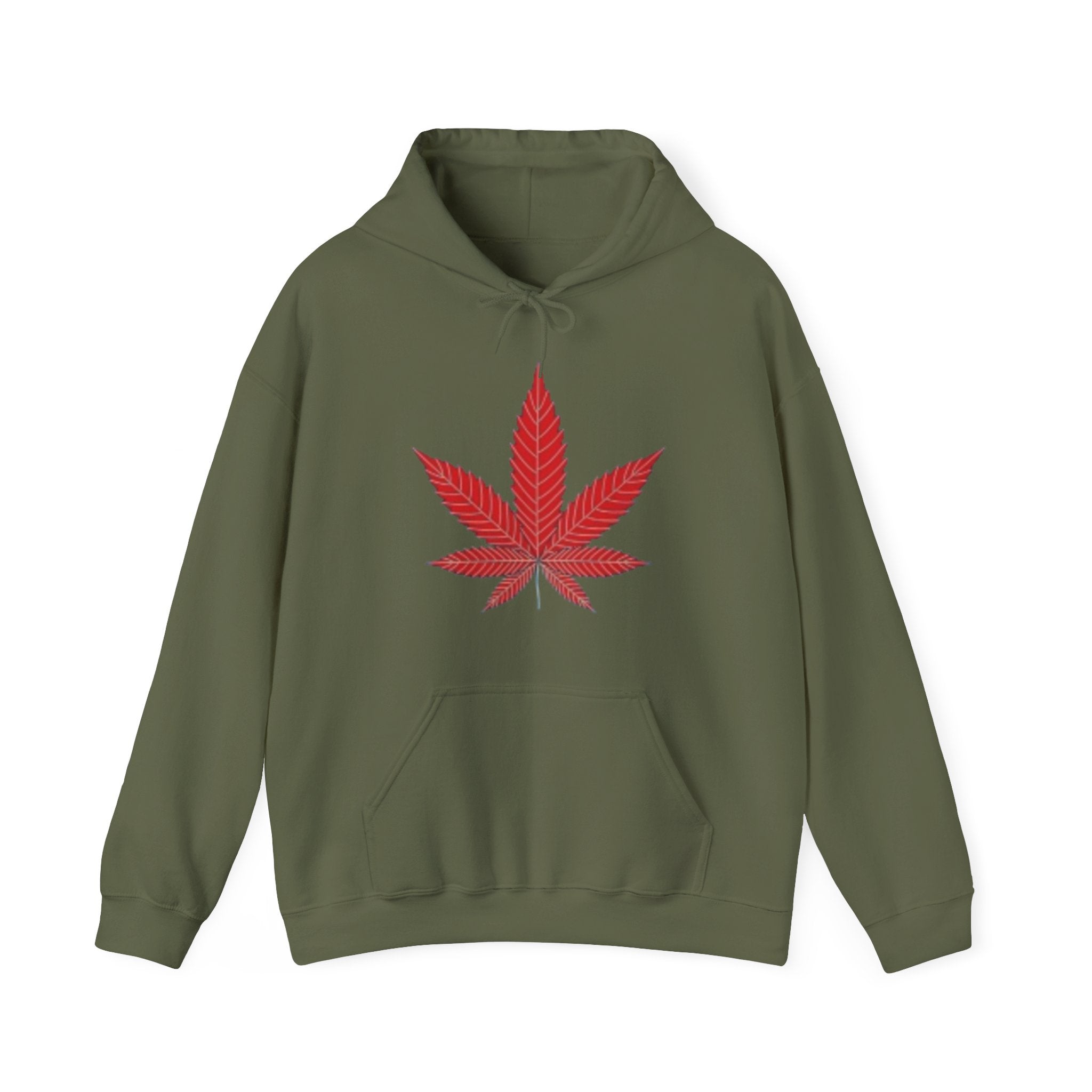 Sweat à capuche feuille de marijuana avec deux hommes en colère — Pull streetwear décontracté