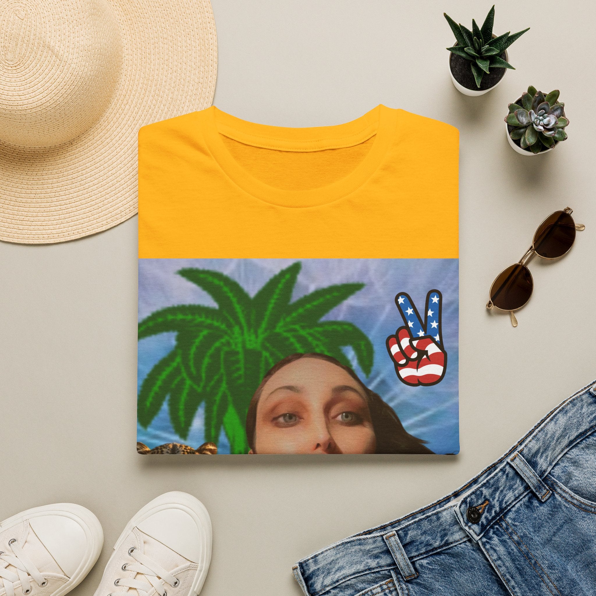 Paisley Tee — Vintage Glam Face Print T‑Shirt