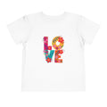 LOVE Floral Toddler T-shirt — Colorful Heart Handprint Kids Shirt