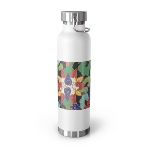 22oz Insulated Water Bottle — Colorful Floral Swirl Pattern