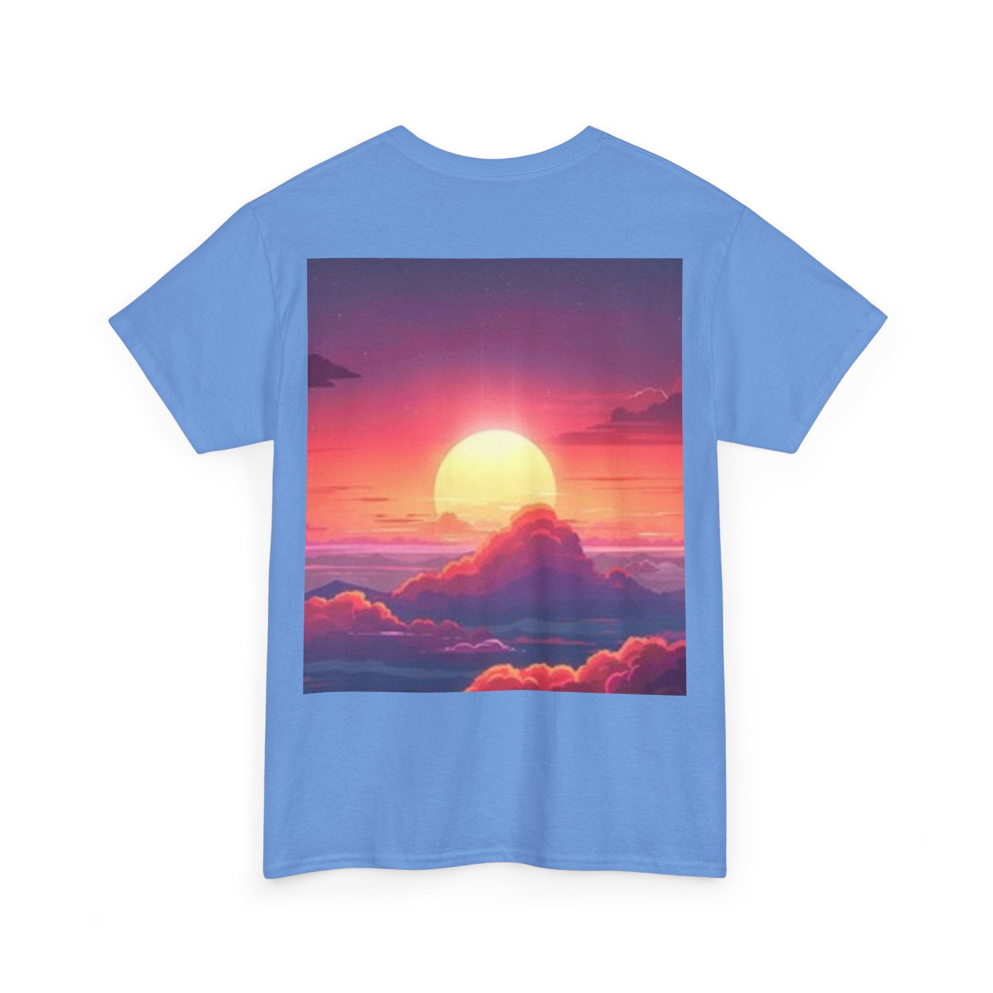 Mythic Sunset Portrait Tee — Artistic Goddess & Vibrant Sunset Graphic T-Shirt