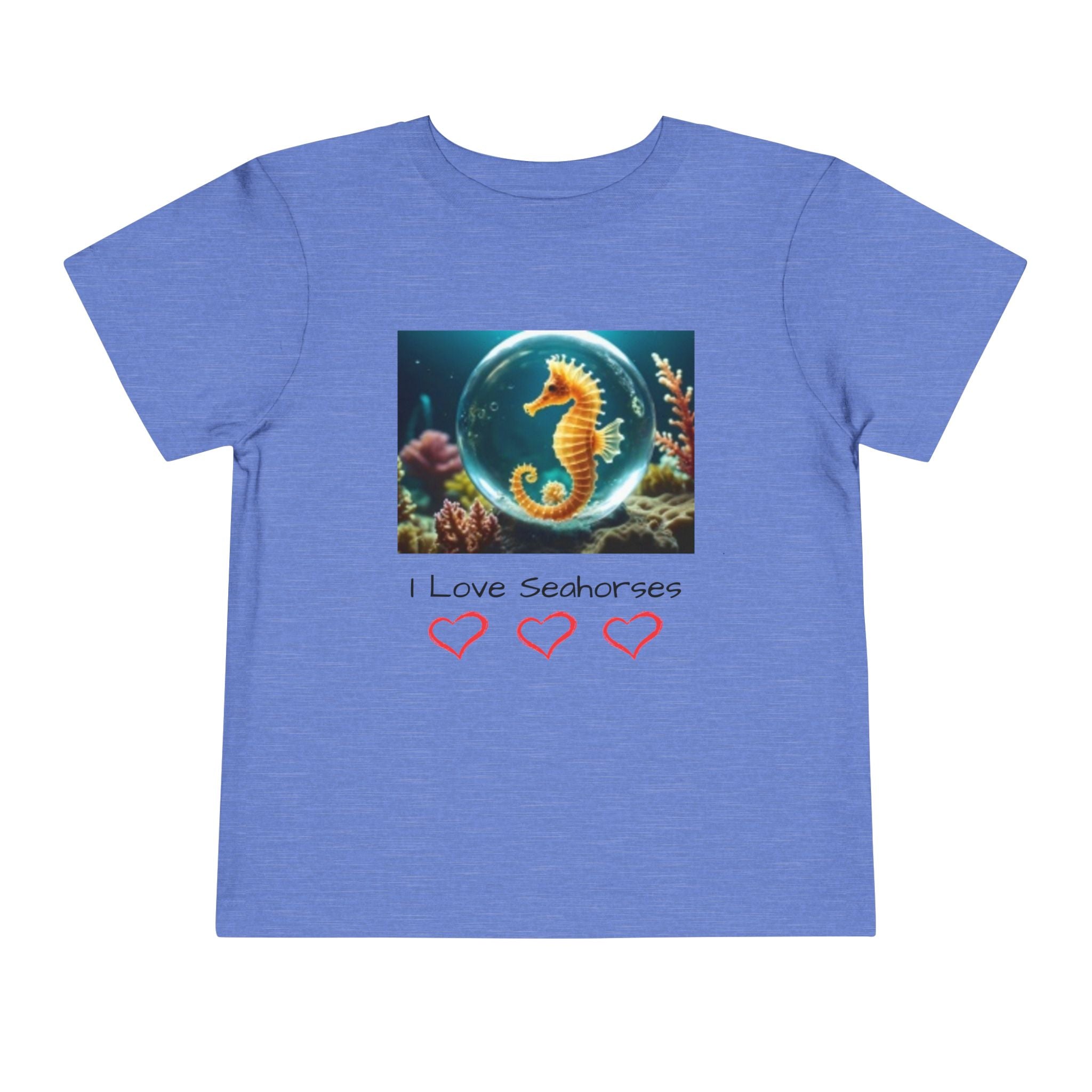 T-shirt pour tout-petit — Motif mignon hippocampe et étoile de mer de l'océan