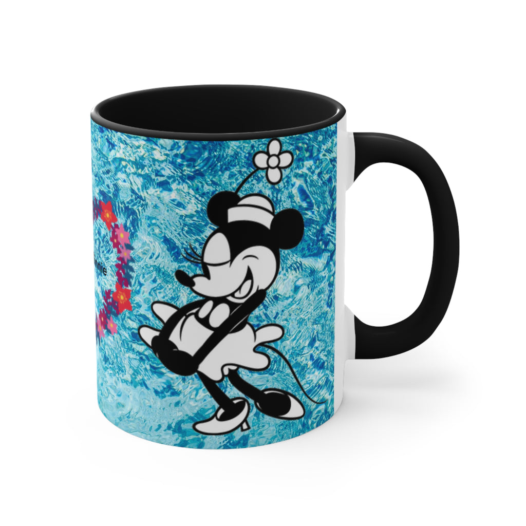 Mickey & Minnie Vibes Accent Mug — Floral Heart Retro Disney Design