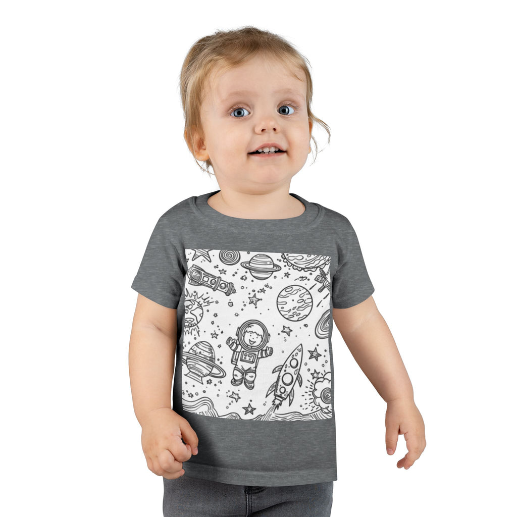 Space Adventure Toddler T-Shirt — Cute Astronaut & Rocket Pattern