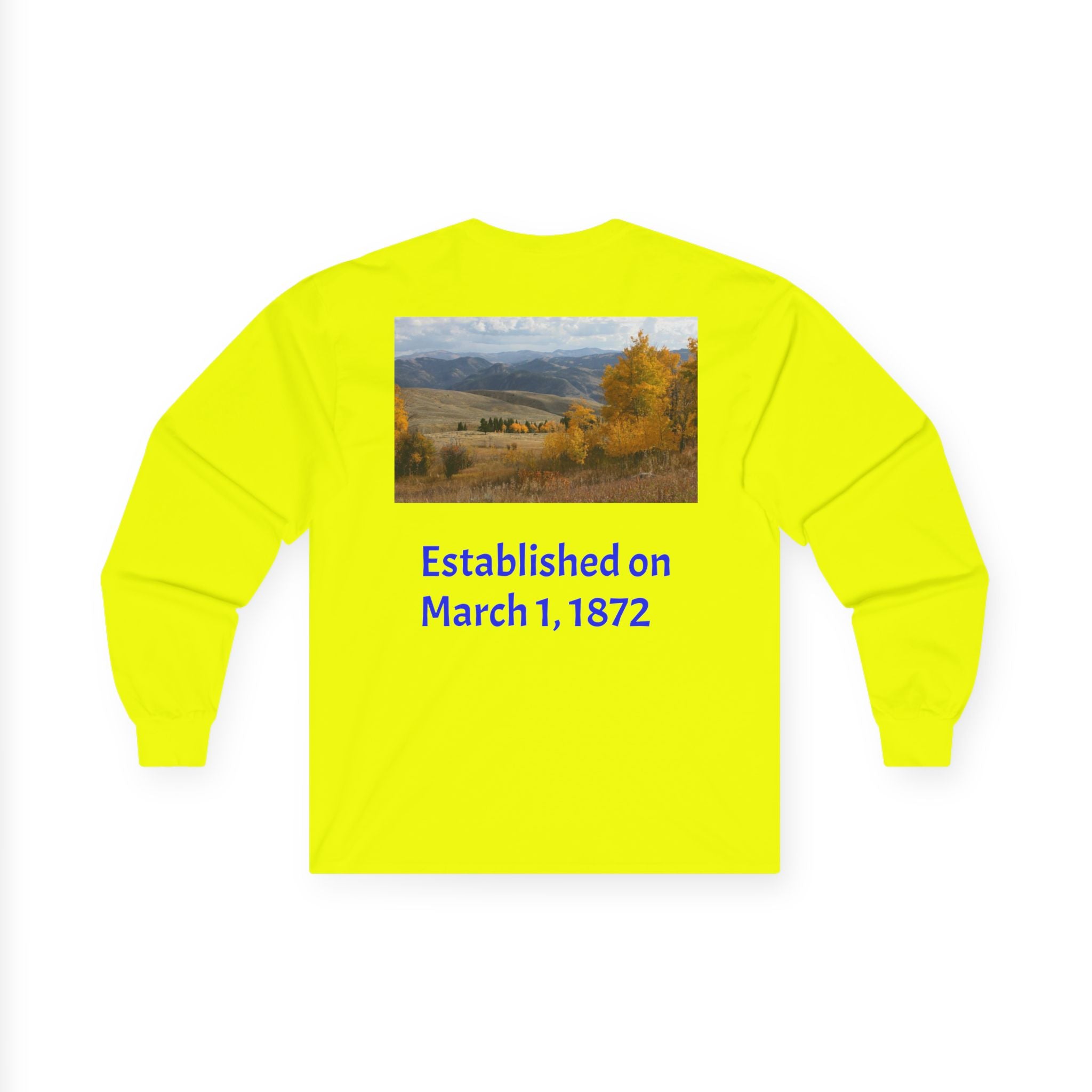 Yellowstone National Park Long Sleeve Tee — Vintage Mountain Camping T-Shirt