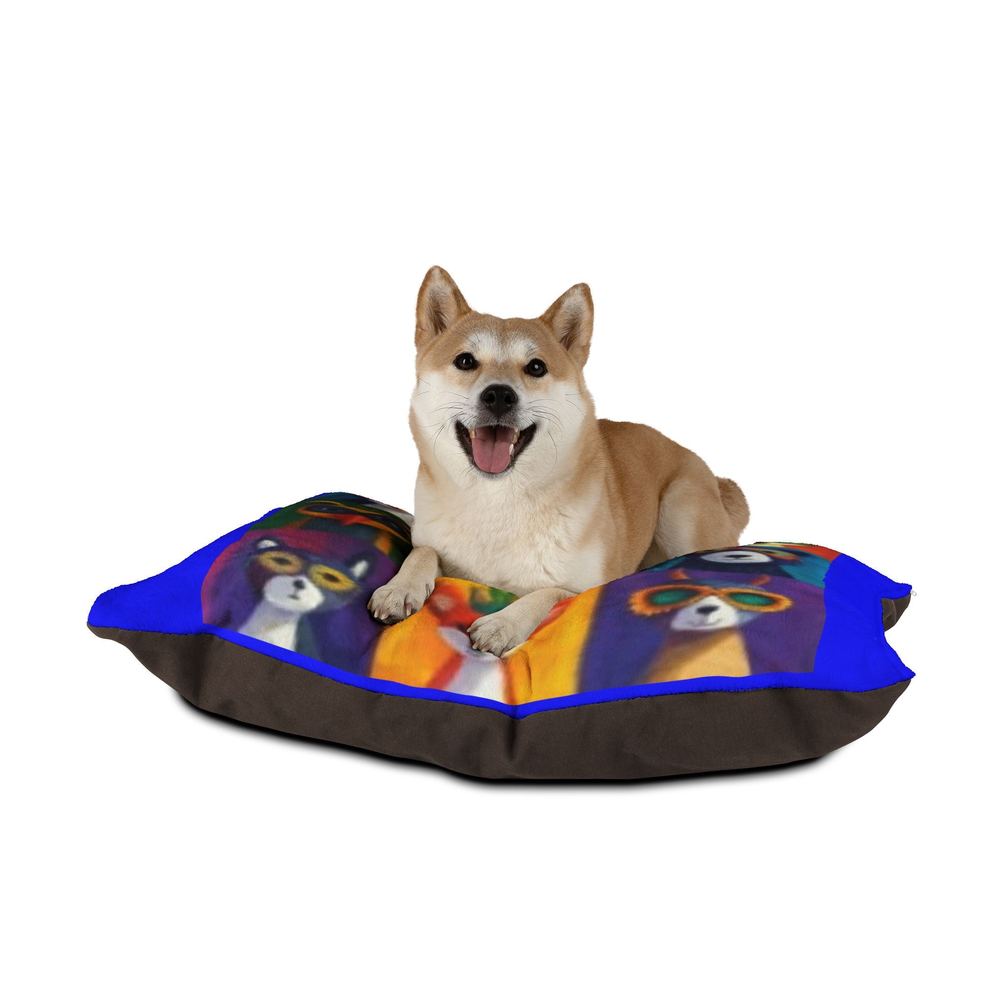 Colorful Masked Animal Patchwork Pet Bed