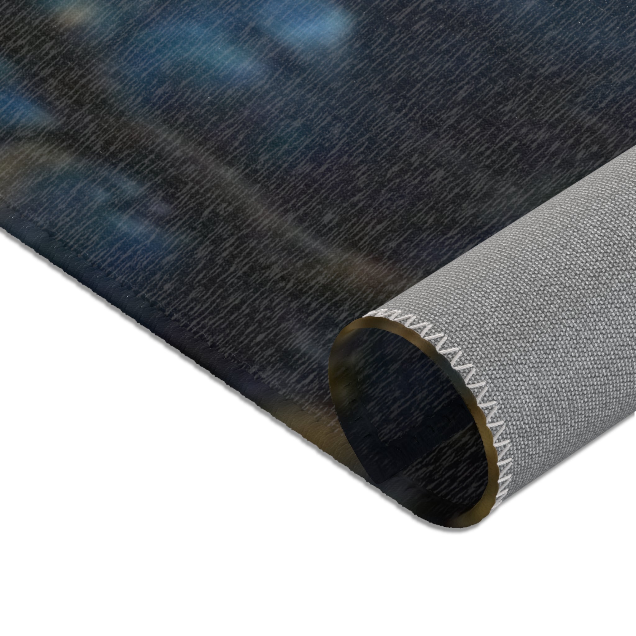 Moonlit Forest Area Rug — Serene Nightscape Rug with Full Moon Creek
