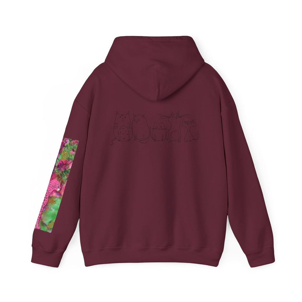 Cat Crew Hoodie — Colorful Curious Cats Graphic Sweatshirt