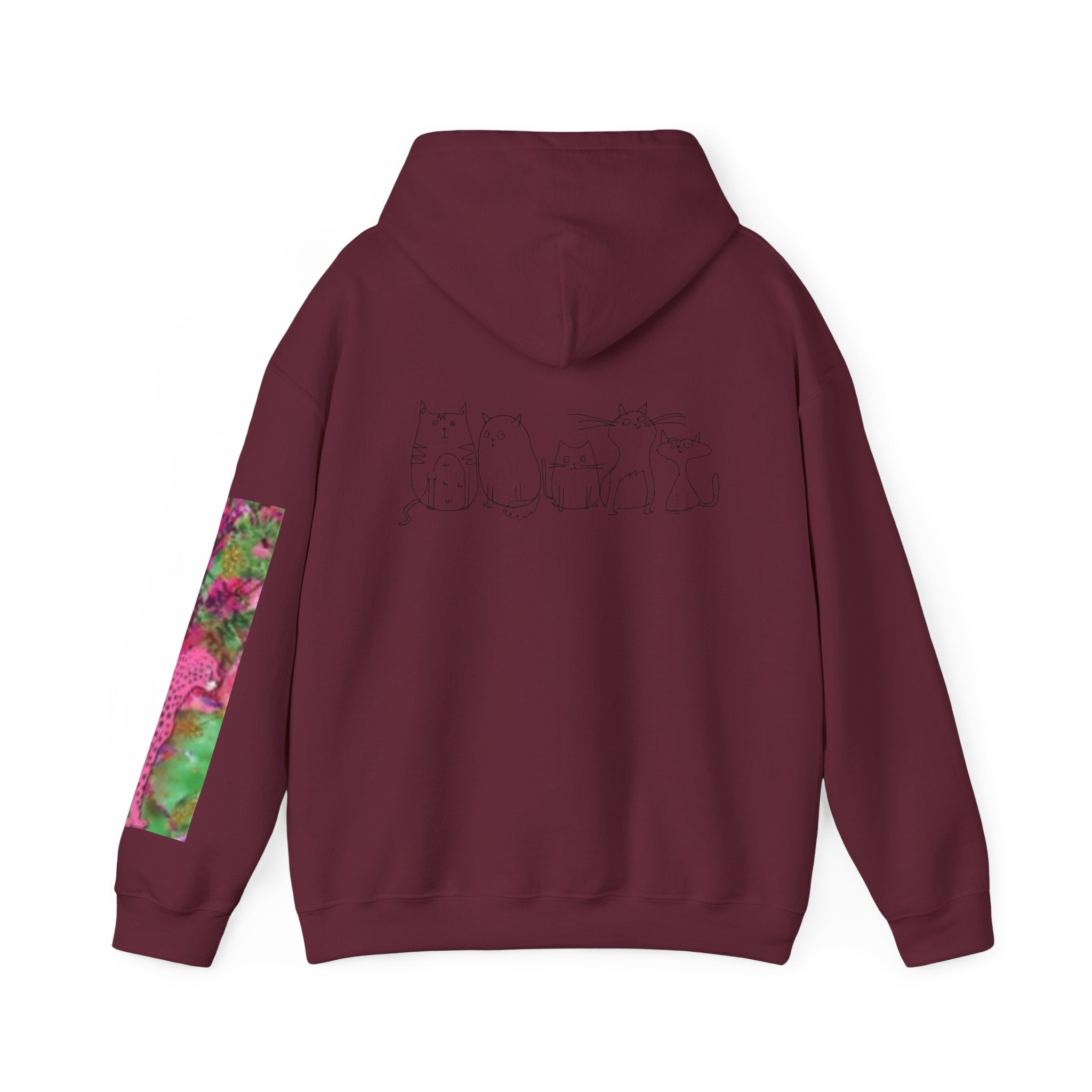 Cat Crew Hoodie — Colorful Curious Cats Graphic Sweatshirt