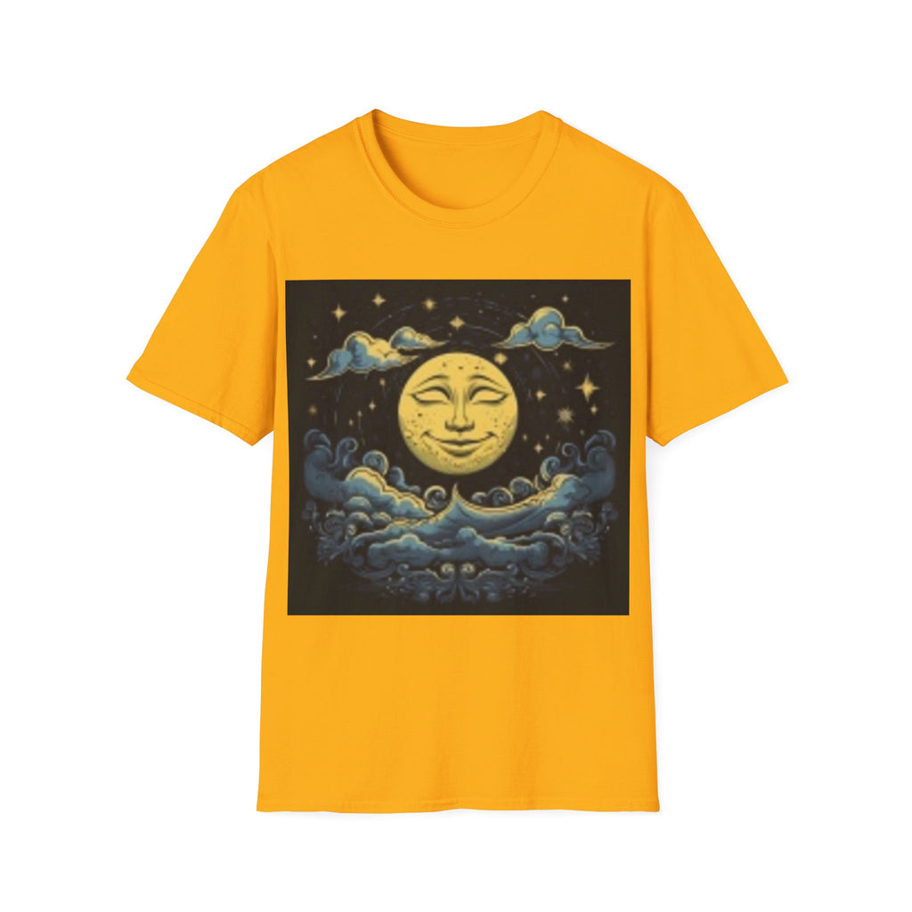 Celestial Moonface T-Shirt — Vintage Night Sky Graphic Tee