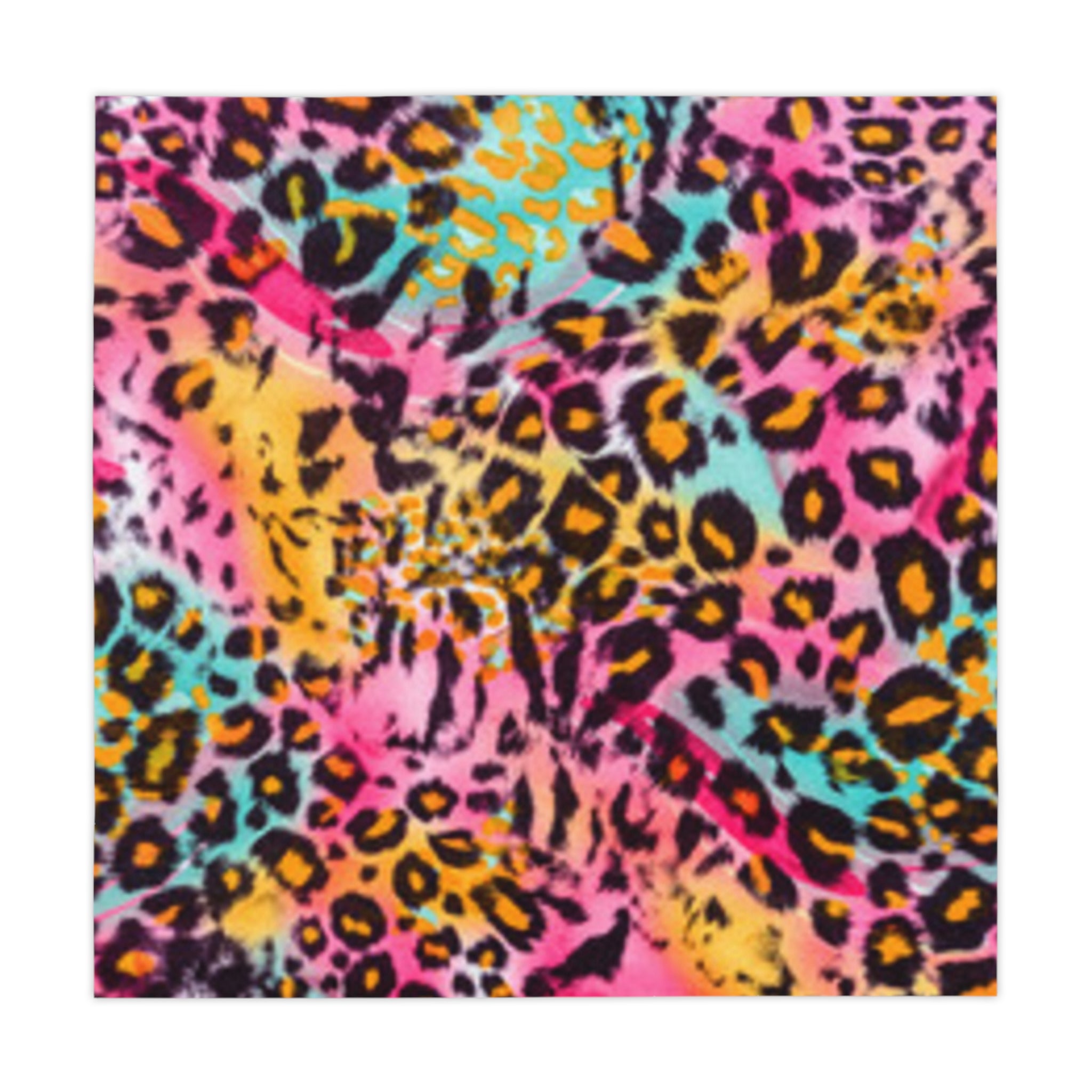 Neon Leopard Print Tablecloth – Bright Retro Animal Print Table Cover