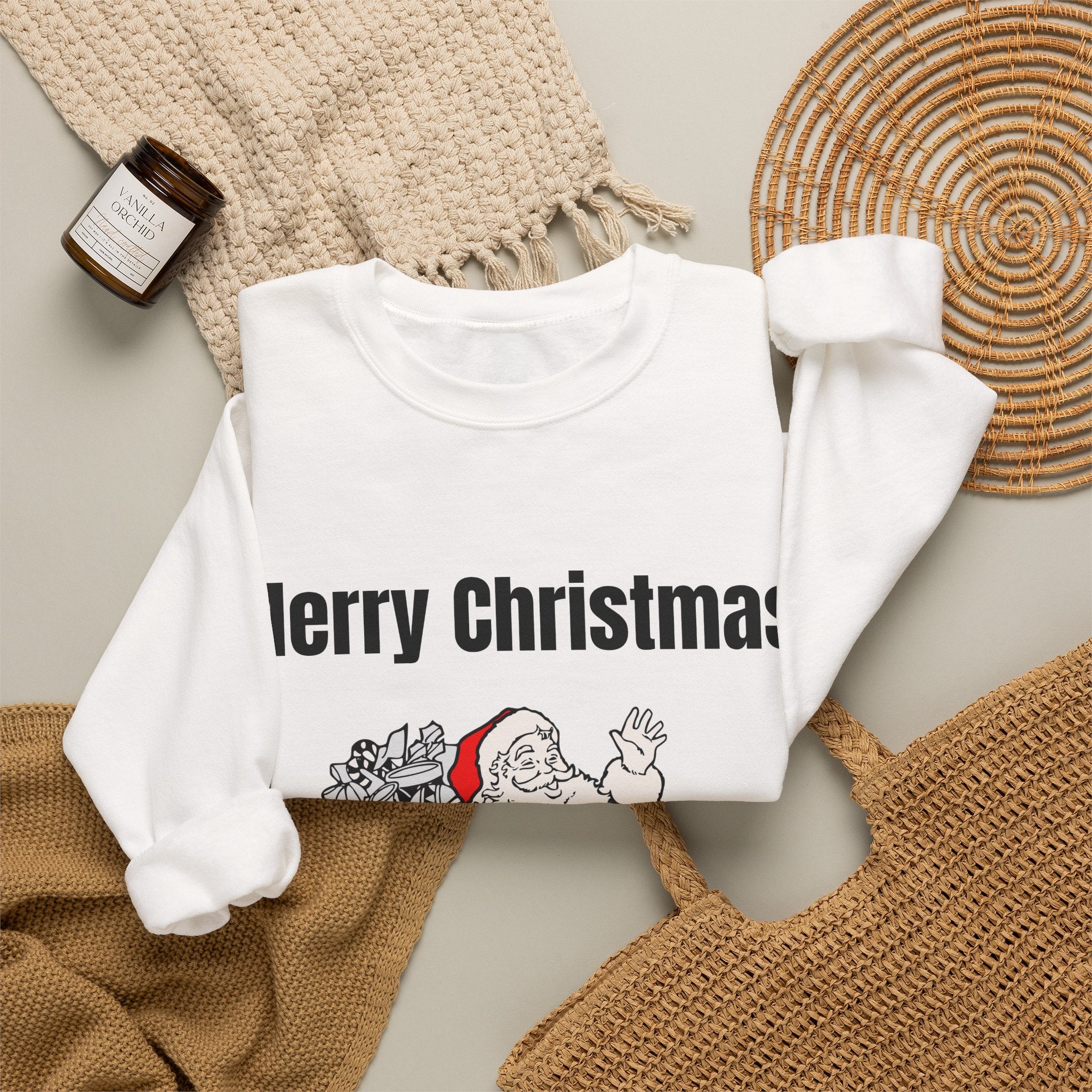 Christmas Santa Sweatshirt — Vintage Santa with Gifts Holiday Crewneck