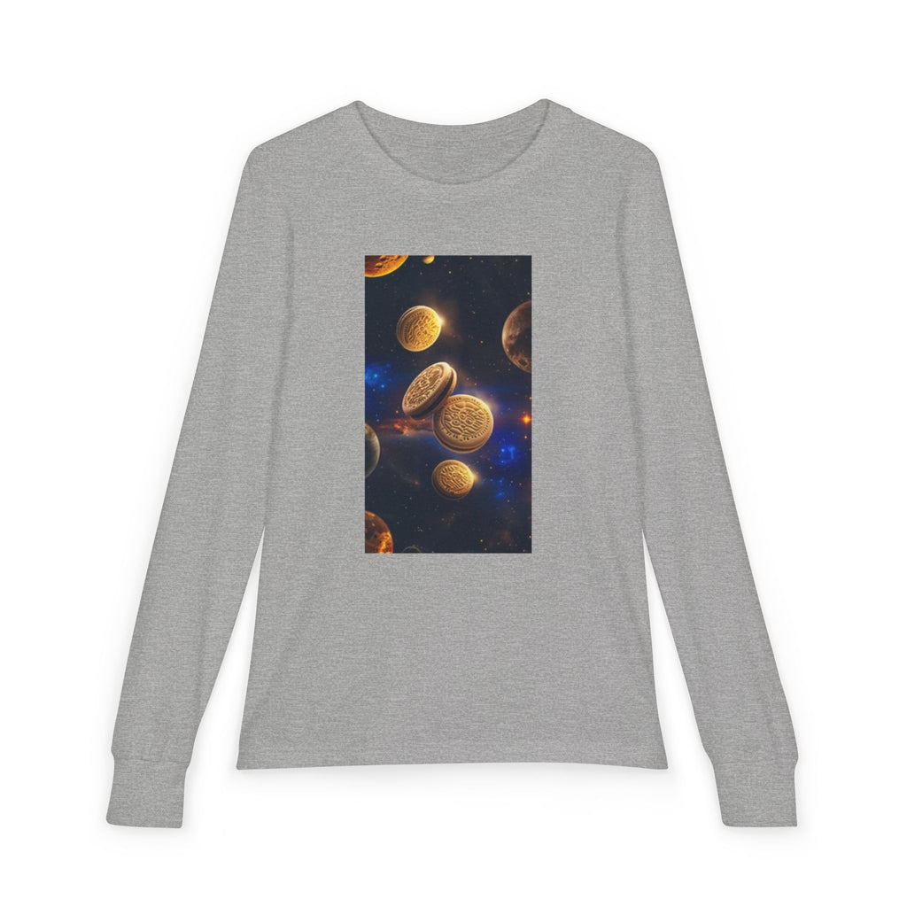 Youth Long Sleeve Tee — Floating Golden Coins Space Graphic