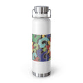 22oz Insulated Water Bottle — Colorful Floral Swirl Pattern