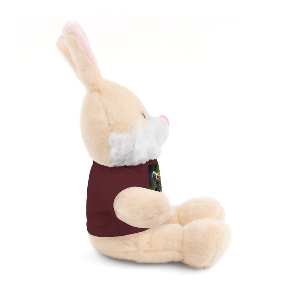Plush Teddy Bear with Leopard Cub Tee — Cute Animal Gift for Kids & Wildlife Lovers