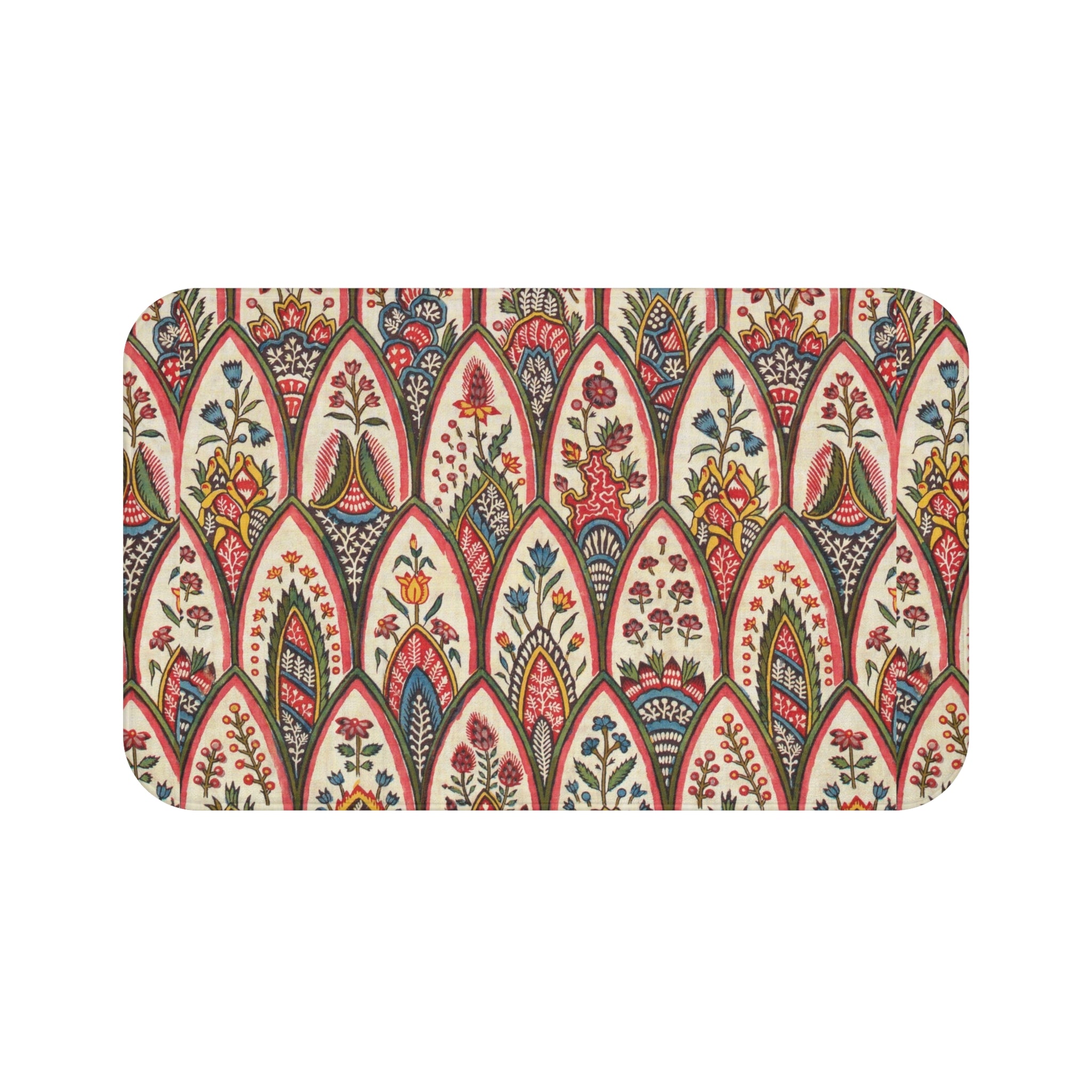 Botanical Paisley Bath Mat — Vintage Floral Pattern Rug for Bathroom