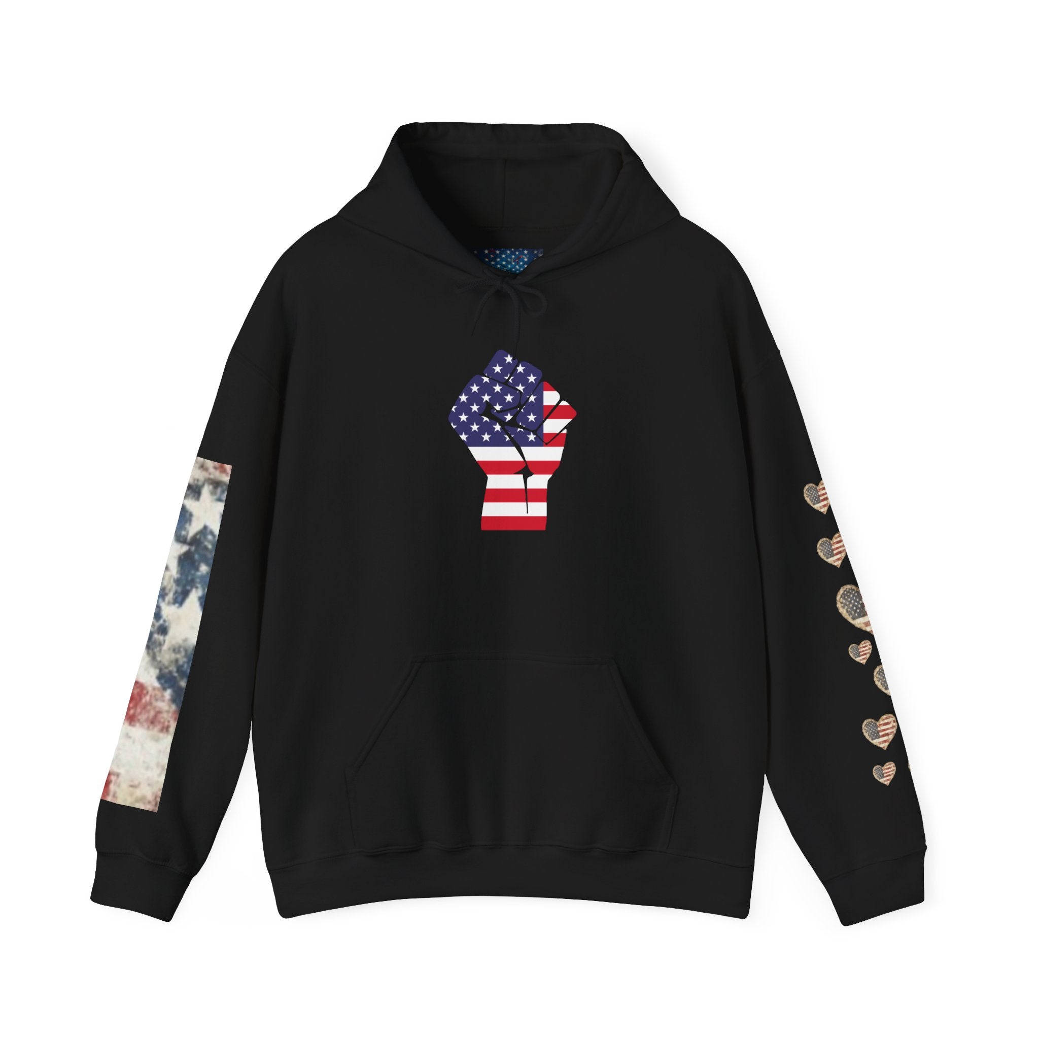 TRUMP a du Cran Drapeau américain Sweat à capuche graphique — Poing patriotique