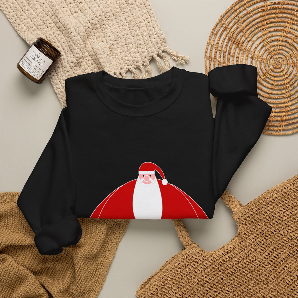 Santa Graphic Sweatshirt — Cute Holiday Christmas Crewneck
