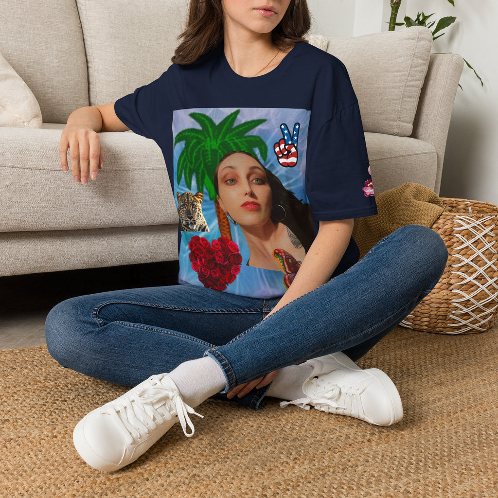 Paisley Tee — Vintage Glam Face Print T‑Shirt