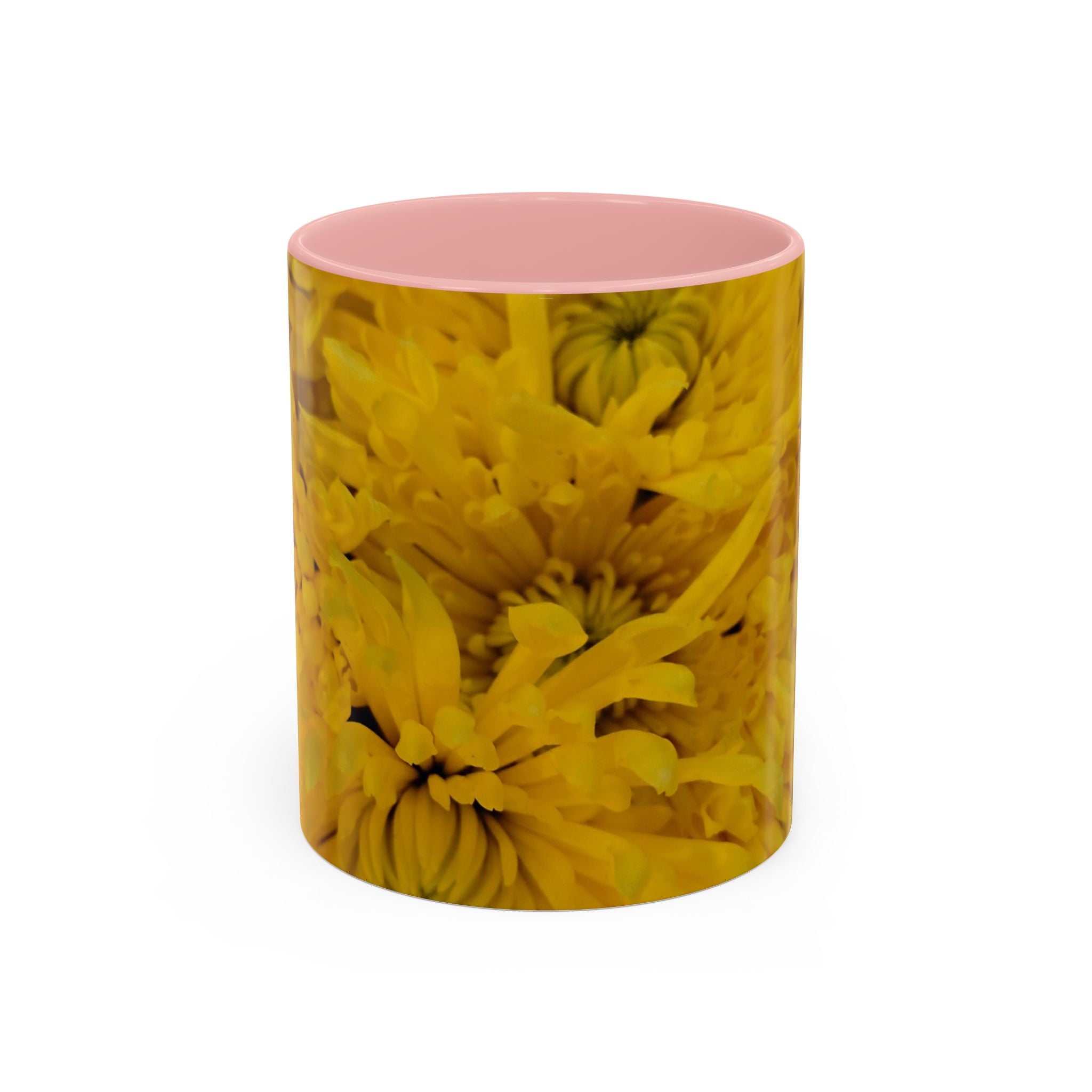 Mug à café motif chrysanthème jaune — Tasse à thé florale 11/15oz
