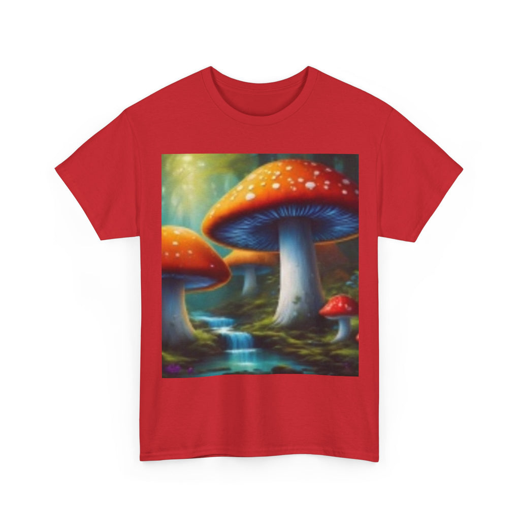 Mushroom Forest T-Shirt — Surreal Red Toadstool Art Tee