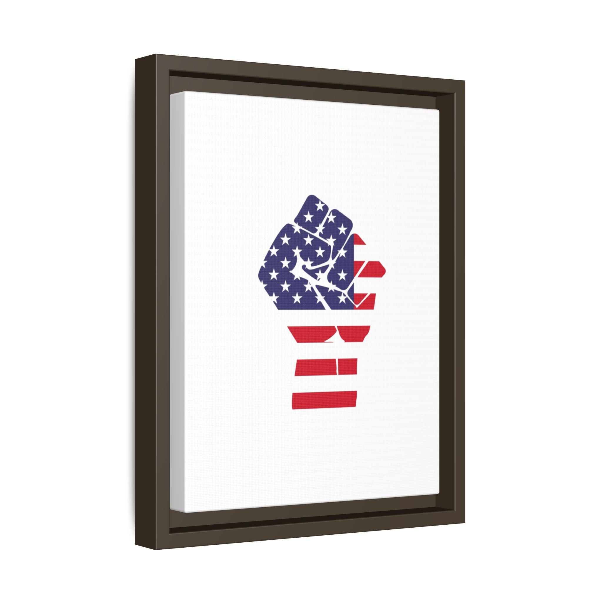 Framed Canvas Print – American Flag Fist Wall Art