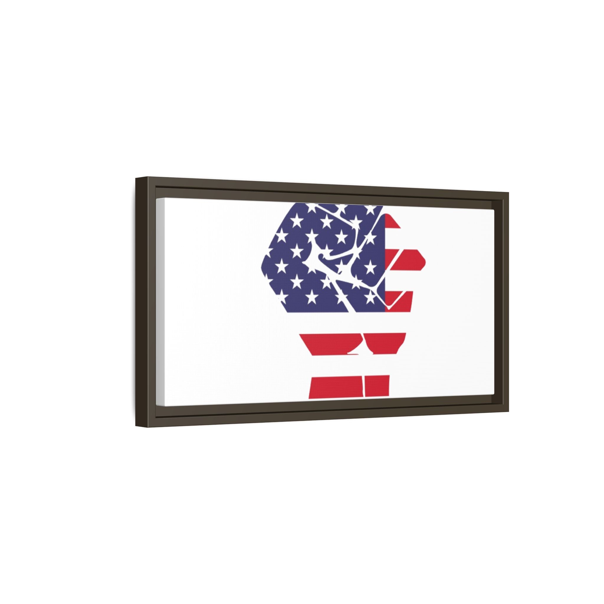 Framed Canvas Print – American Flag Fist Wall Art