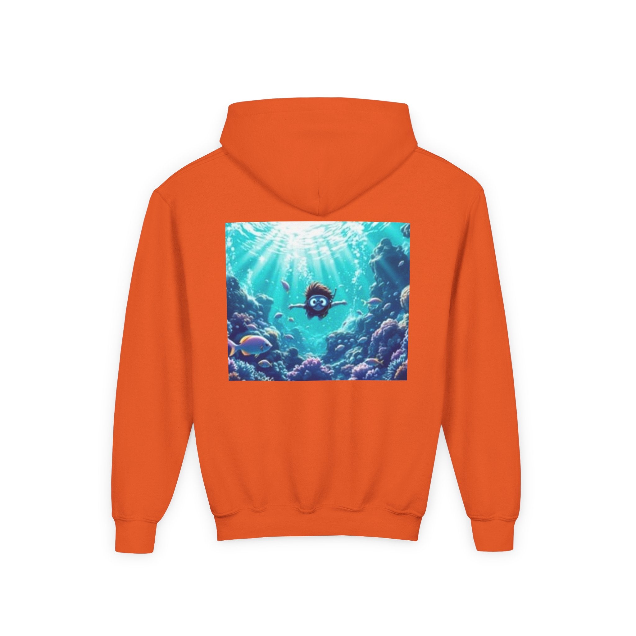 Youth Hoodie with Vintage Octopus & Underwater Scene — Kids Ocean Crew Pullover