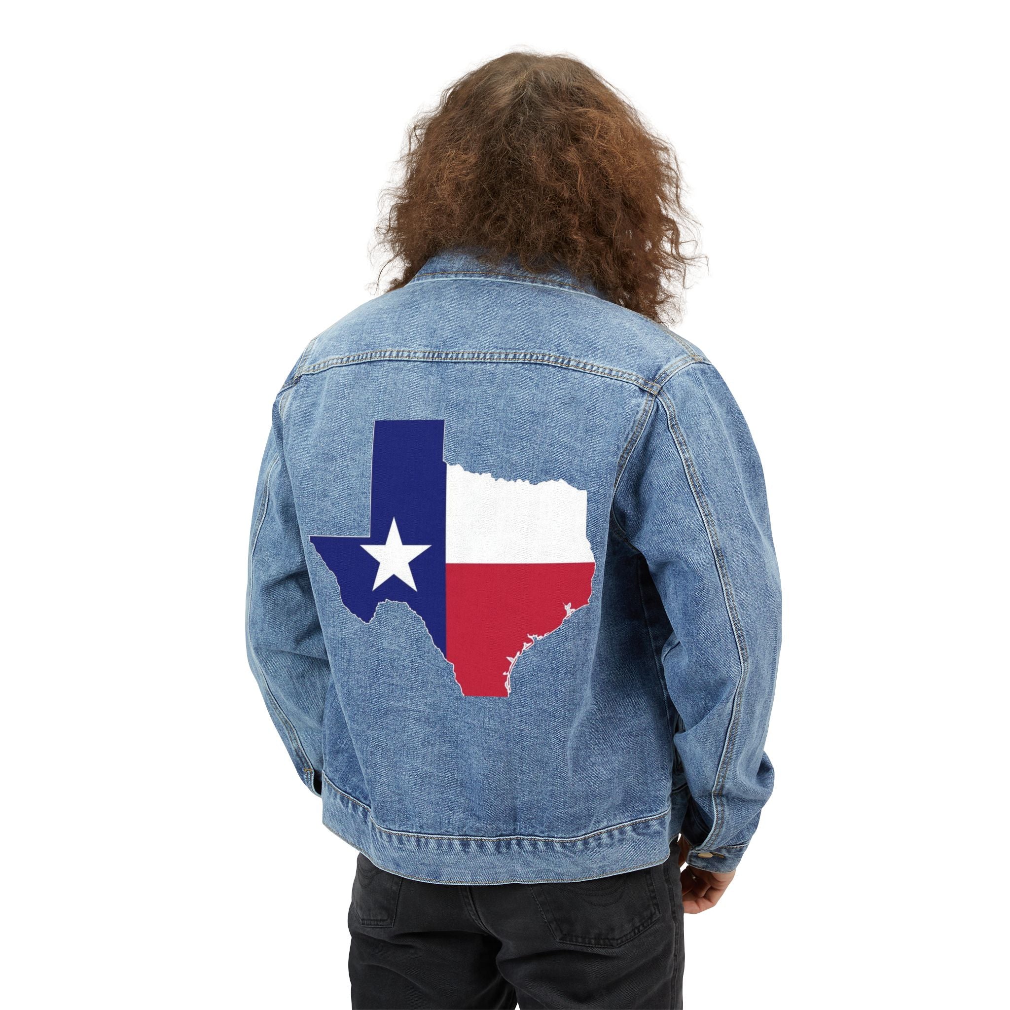 Denim Jacket — Texas Flag Map Back Graphic