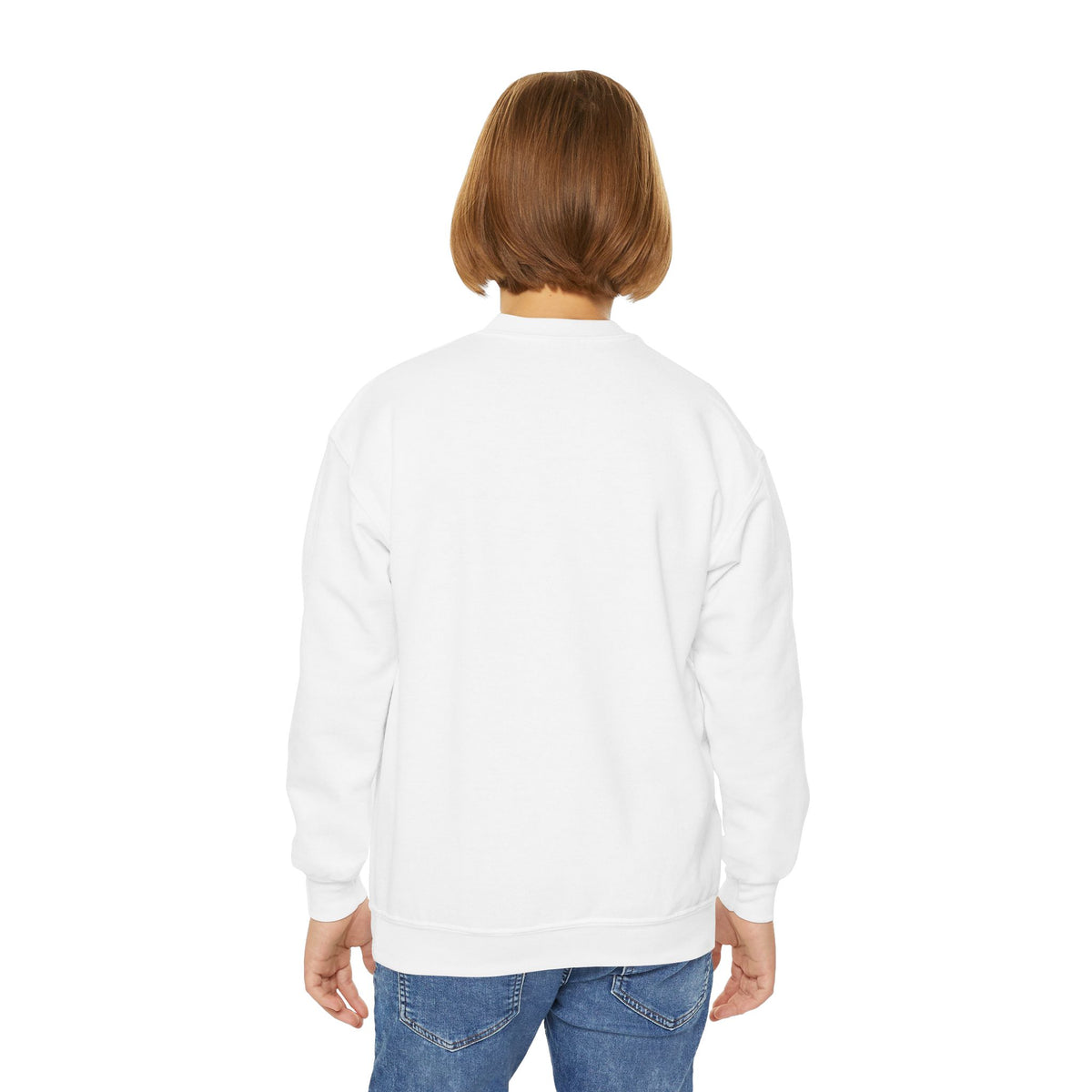 Youth Crewneck Sweatshirt — Colorful Cartoon Kittens Group Graphic
