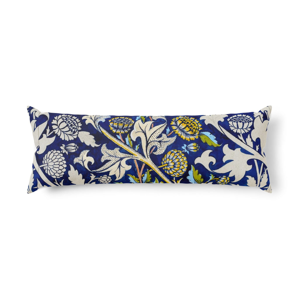 Floral Blue Body Pillow – Vintage Botanical Bolster
