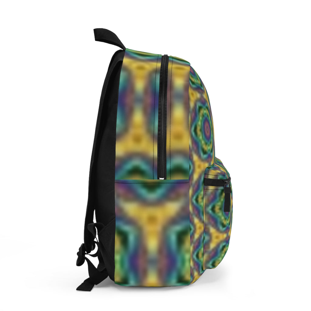 Kaleidoscope Pattern Backpack — Retro Psychedelic Boho Daypack