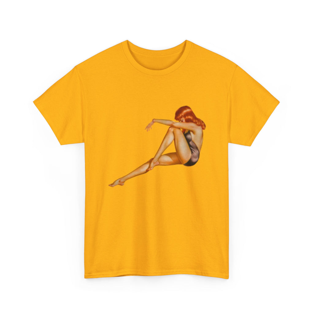 Vintage Pinup Tee — Retro Sitting Woman Graphic T‑Shirt