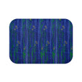 Blue Floral Bath Mat — Deep Sea Indigo Patterned Bathroom Rug