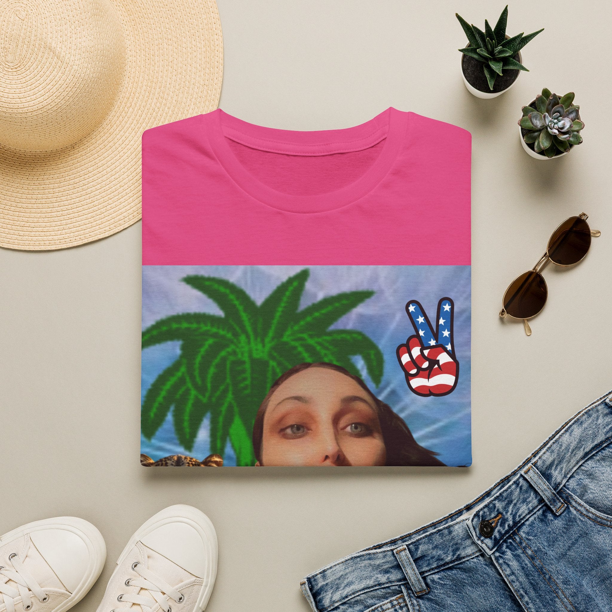Paisley Tee — Vintage Glam Face Print T‑Shirt