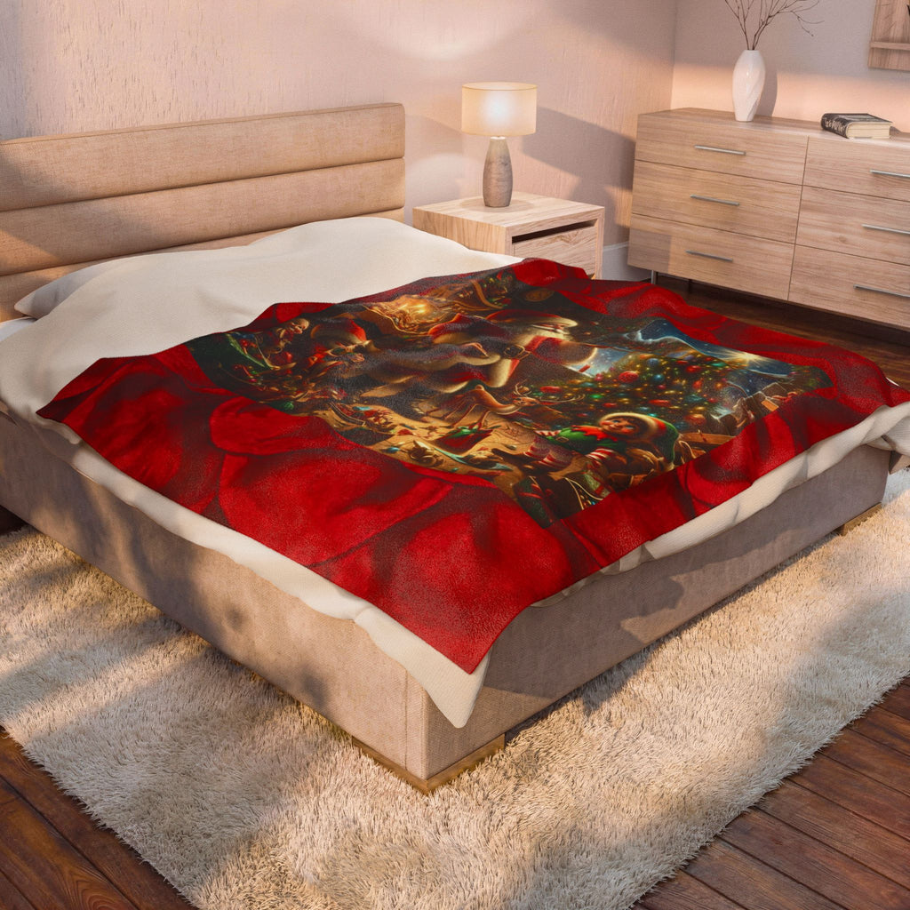 Santa Claus Workshop Plush Blanket